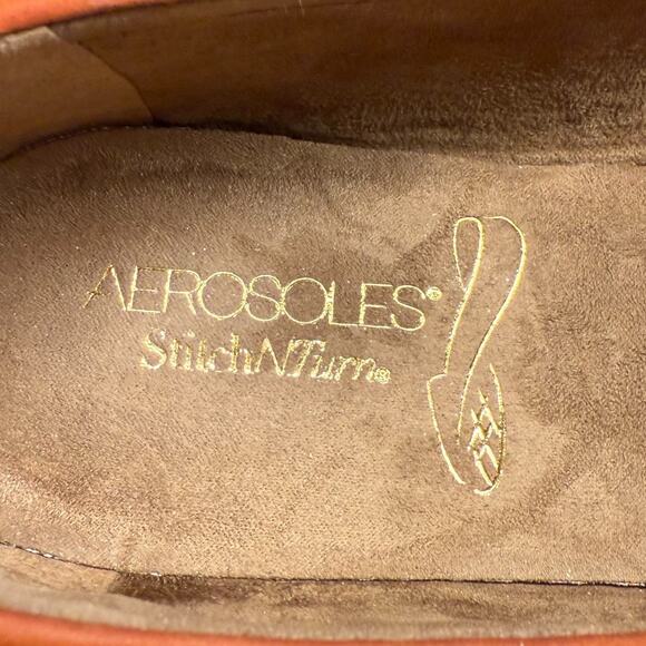 AEROSOLES Stitch'N Turn 11W Burnt Orange Suede Loafers Tassel Casual Comfort - Picture 11 of 12